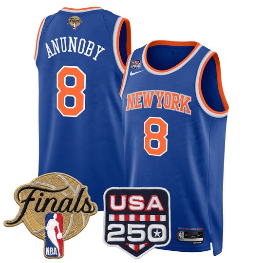 Men's New York Knicks 2026 Finals Swingman Jersey - 250 America Patch - All Stitched
