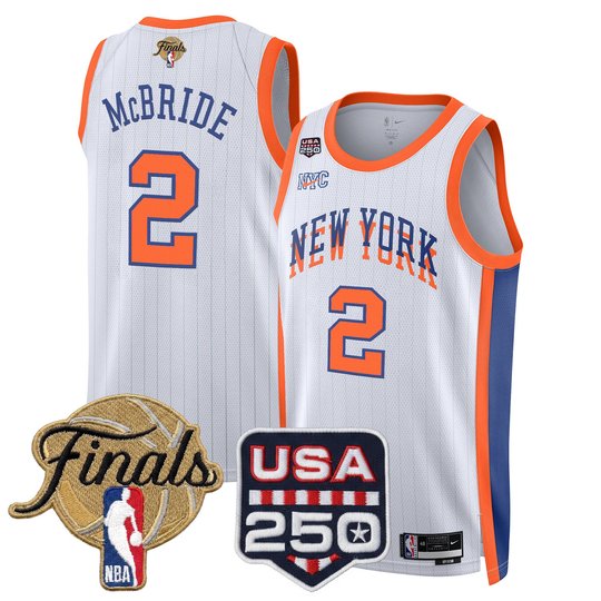 Men's New York Knicks 2026 Finals Swingman Jersey - 250 America Patch - All Stitched