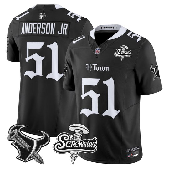 Men's Houston Texans DJ Screw Vapor Limited Jersey - Gothic Edition - All Stitched