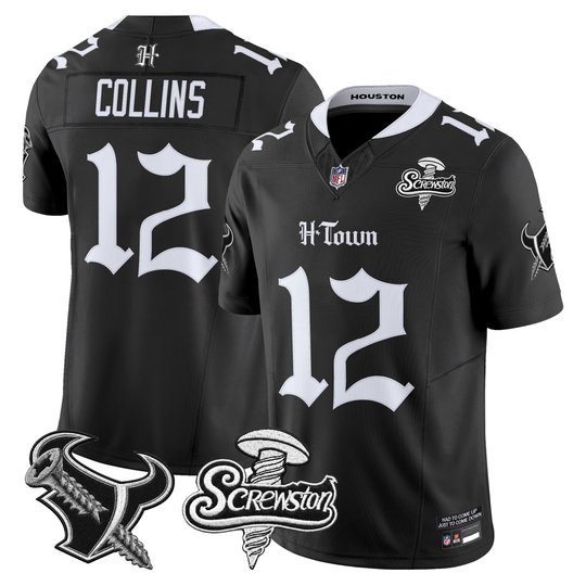 Men's Houston Texans DJ Screw Vapor Limited Jersey - Gothic Edition - All Stitched