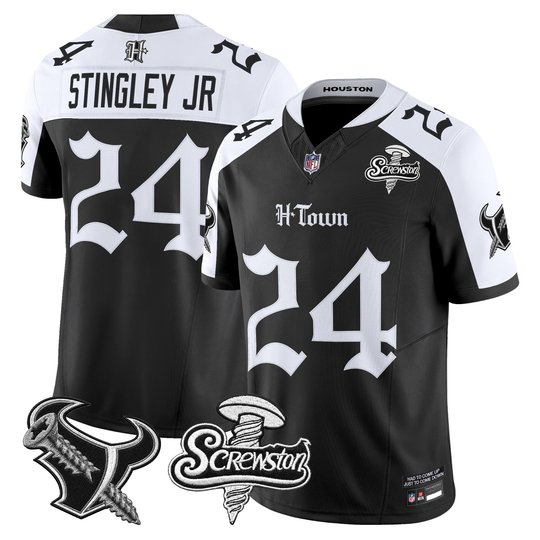 Men's Houston Texans DJ Screw Vapor Limited Jersey - Gothic Edition - All Stitched