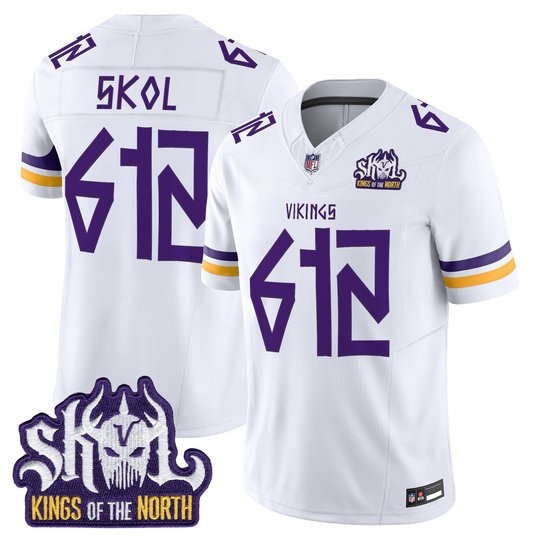 Men's Minnesota Vikings Norse Heritage Edition Kings Of The North Patch Vapor Limited Jersey - All Stitched