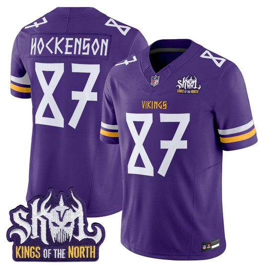 Men's Minnesota Vikings Norse Heritage Edition Kings Of The North Patch Vapor Limited Jersey - All Stitched