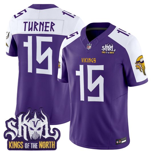 Men's Minnesota Vikings Norse Heritage Edition Kings Of The North Patch Vapor Limited Jersey - All Stitched
