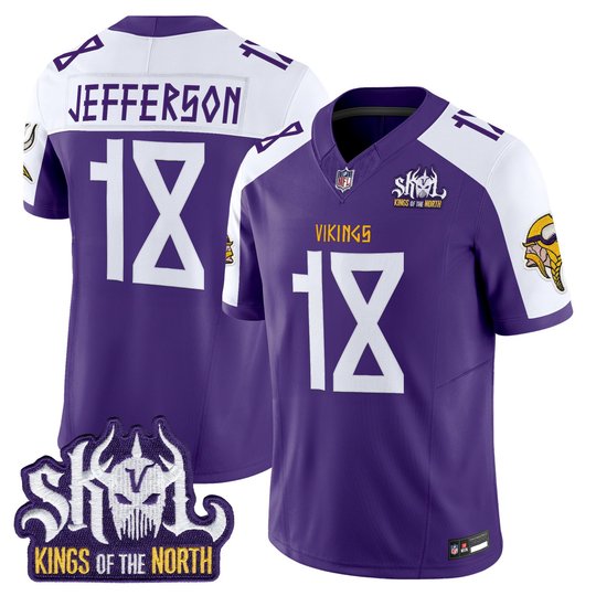 Men's Minnesota Vikings Norse Heritage Edition Kings Of The North Patch Vapor Limited Jersey - All Stitched