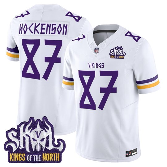 Men's Minnesota Vikings Norse Heritage Edition Kings Of The North Patch Vapor Limited Jersey - All Stitched