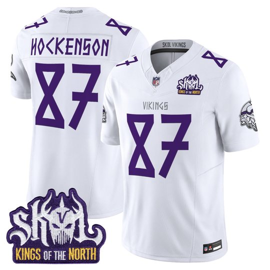 Men's Minnesota Vikings Norse Heritage Edition Kings Of The North Patch Vapor Limited Jersey - All Stitched