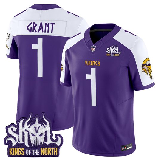 Men's Minnesota Vikings Norse Heritage Edition Kings Of The North Patch Vapor Limited Jersey - All Stitched