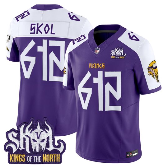 Men's Minnesota Vikings Norse Heritage Edition Kings Of The North Patch Vapor Limited Jersey - All Stitched