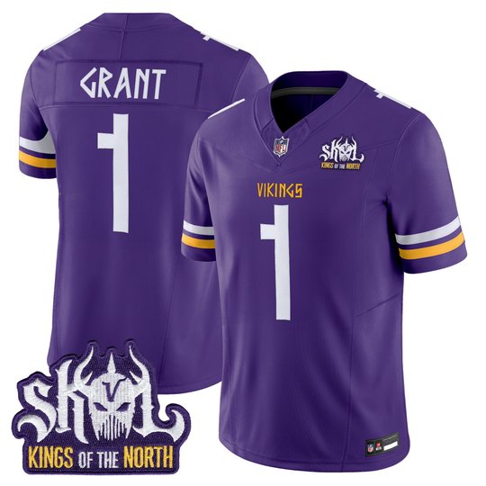 Men's Minnesota Vikings Norse Heritage Edition Kings Of The North Patch Vapor Limited Jersey - All Stitched