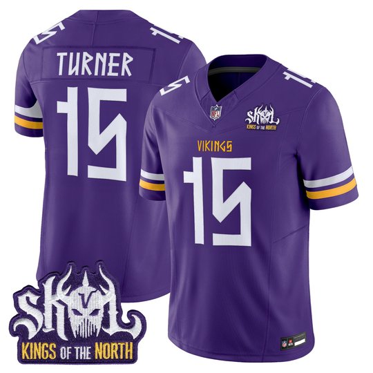 Men's Minnesota Vikings Norse Heritage Edition Kings Of The North Patch Vapor Limited Jersey - All Stitched