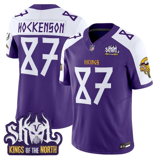 Men's Minnesota Vikings Norse Heritage Edition Kings Of The North Patch Vapor Limited Jersey - All Stitched