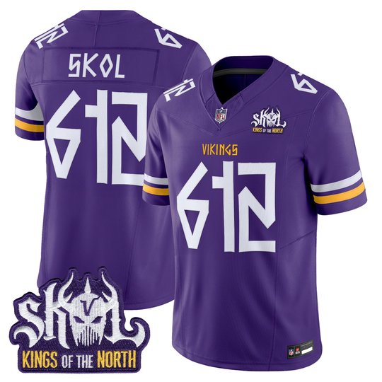 Men's Minnesota Vikings Norse Heritage Edition Kings Of The North Patch Vapor Limited Jersey - All Stitched