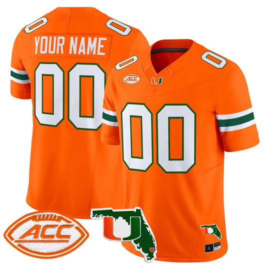 Miami Hurricanes 2026 Florida Patch Vapor Limited Custom Jersey - All Stitched