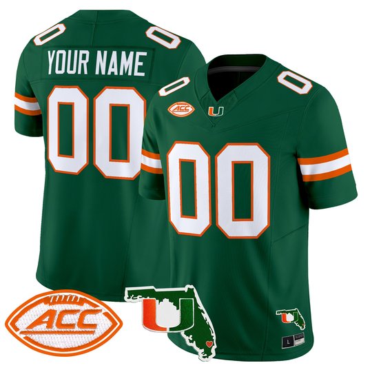 Miami Hurricanes 2026 Florida Patch Vapor Limited Custom Jersey - All Stitched