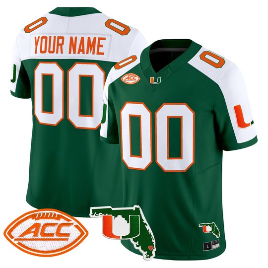 Miami Hurricanes 2026 Florida Patch Vapor Limited Custom Jersey - All Stitched