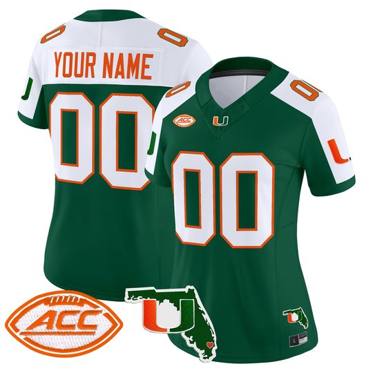 Miami Hurricanes 2026 Florida Patch Vapor Limited Custom Jersey - All Stitched