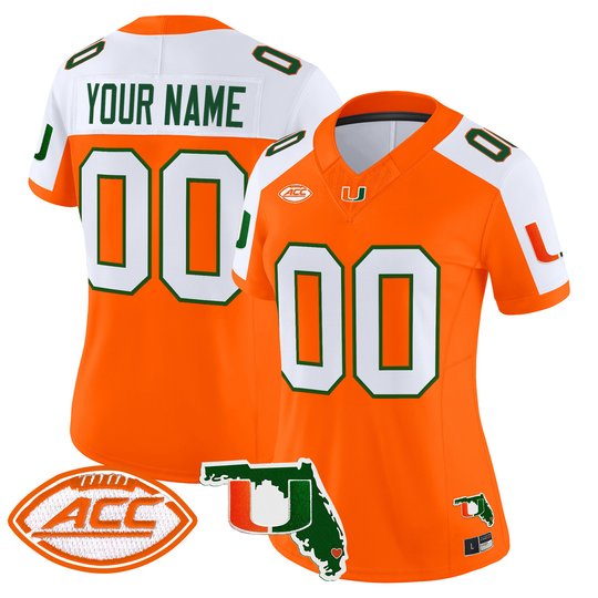 Miami Hurricanes 2026 Florida Patch Vapor Limited Custom Jersey - All Stitched