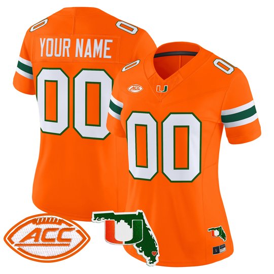 Miami Hurricanes 2026 Florida Patch Vapor Limited Custom Jersey - All Stitched