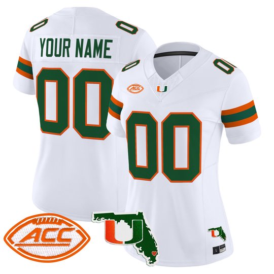 Miami Hurricanes 2026 Florida Patch Vapor Limited Custom Jersey - All Stitched