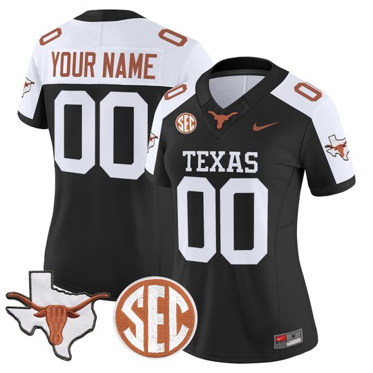 Texas Longhorns 2026 State Map & SEC Patch Vapor Limited Custom Jersey - All Stitched