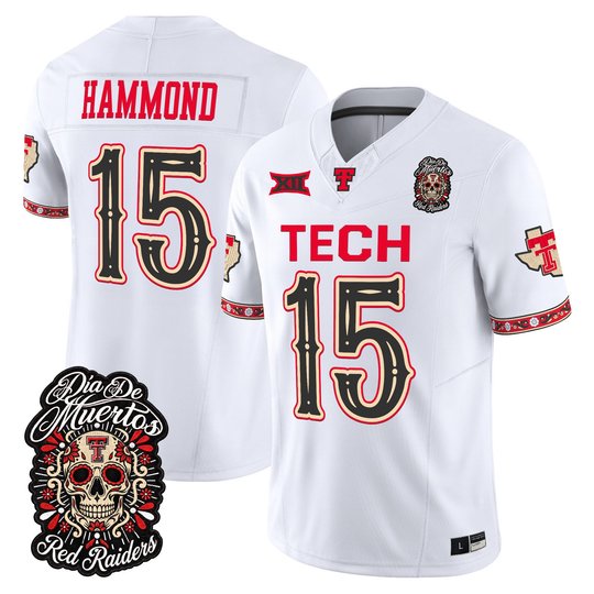 Men's Texas Tech Red Raiders Día de los Muertos Vapor Limited Jersey - All Stitched
