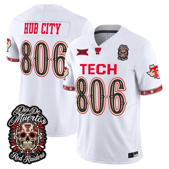 Men's Texas Tech Red Raiders Día de los Muertos Vapor Limited Jersey - All Stitched