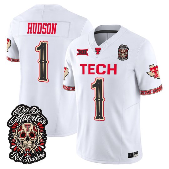 Men's Texas Tech Red Raiders Día de los Muertos Vapor Limited Jersey - All Stitched