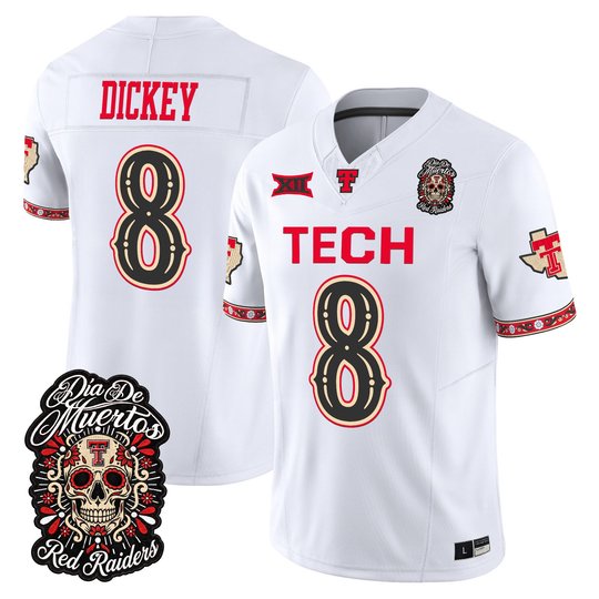 Men's Texas Tech Red Raiders Día de los Muertos Vapor Limited Jersey - All Stitched