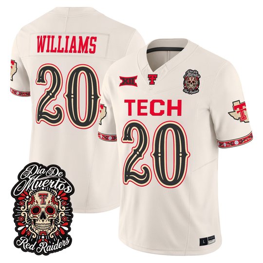 Men's Texas Tech Red Raiders Día de los Muertos Vapor Limited Jersey - All Stitched