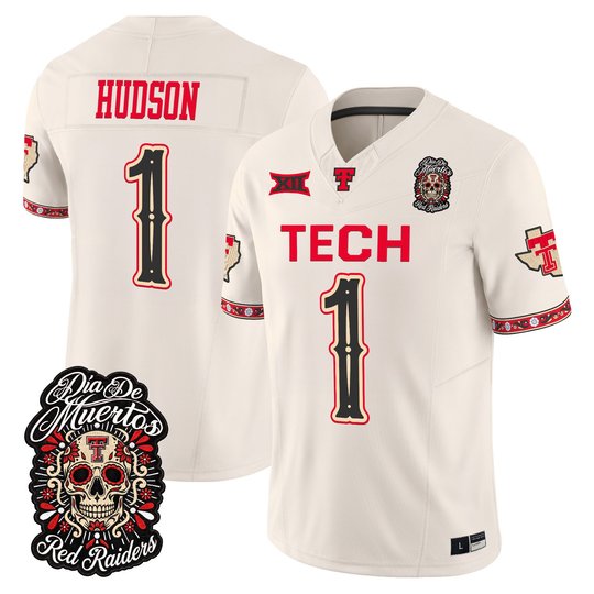 Men's Texas Tech Red Raiders Día de los Muertos Vapor Limited Jersey - All Stitched