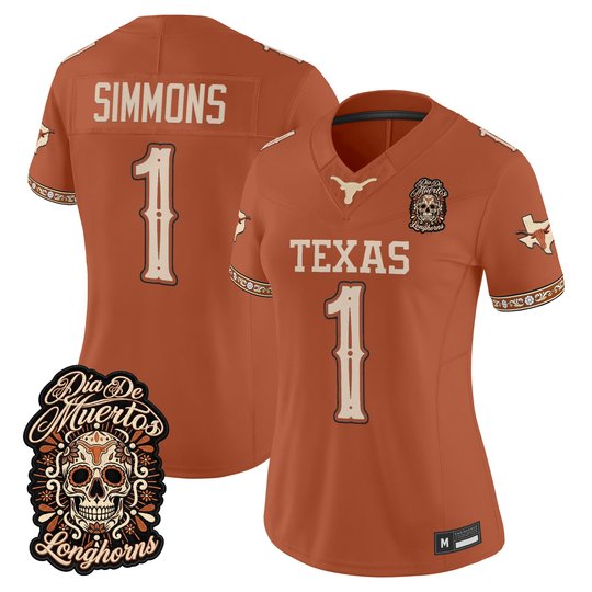 Women's Texas Longhorns Día de los Muertos Vapor Limited Jersey - All Stitched