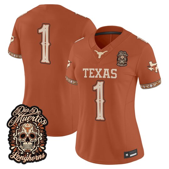 Women's Texas Longhorns Día de los Muertos Vapor Limited Jersey - All Stitched