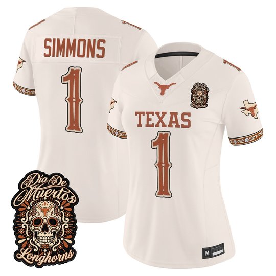 Women's Texas Longhorns Día de los Muertos Vapor Limited Jersey - All Stitched