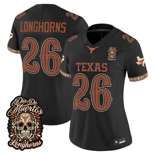Women's Texas Longhorns Día de los Muertos Vapor Limited Jersey - All Stitched