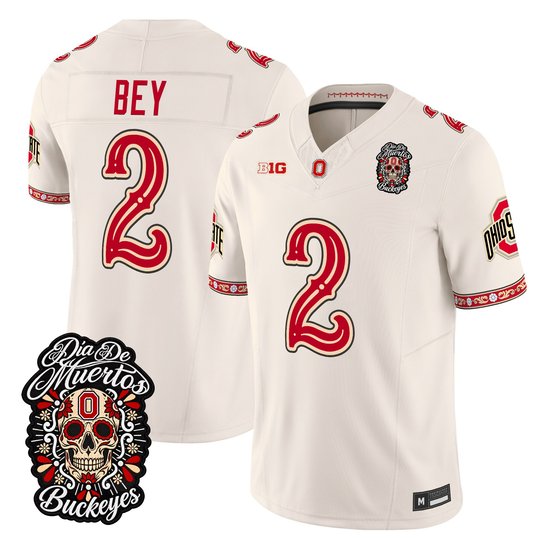 Men's Ohio State Buckeyes Día de los Muertos Vapor Limited Jersey - All Stitched