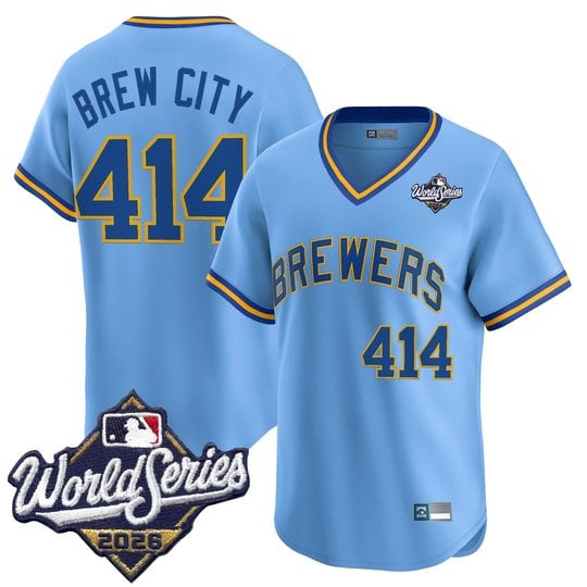 Men's Milwaukee Brewers Throwback Vapor Premier Limited Jersey - 2026 World Series - All Stitched