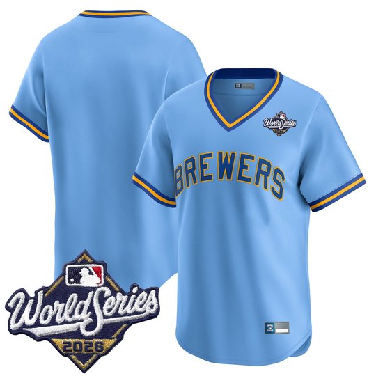 Men's Milwaukee Brewers Throwback Vapor Premier Limited Jersey - 2026 World Series - All Stitched