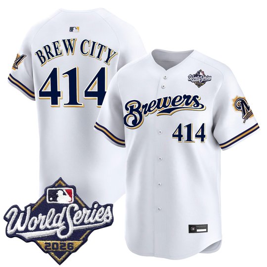 Men's Milwaukee Brewers Throwback Vapor Premier Limited Jersey - 2026 World Series - All Stitched