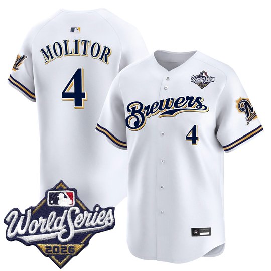 Men's Milwaukee Brewers Throwback Vapor Premier Limited Jersey - 2026 World Series - All Stitched
