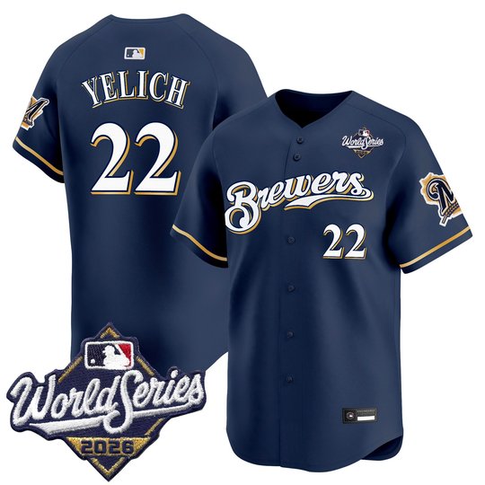 Men's Milwaukee Brewers Throwback Vapor Premier Limited Jersey - 2026 World Series - All Stitched