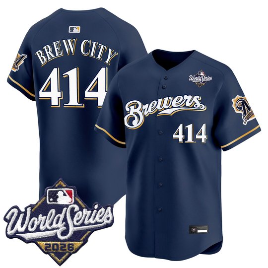 Men's Milwaukee Brewers Throwback Vapor Premier Limited Jersey - 2026 World Series - All Stitched