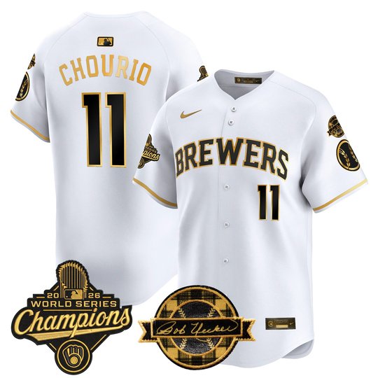 Men's Milwaukee Brewers 2026 World Series Champions Vapor Premier Limited Jersey - Bob Uecker Patch - All Stitched