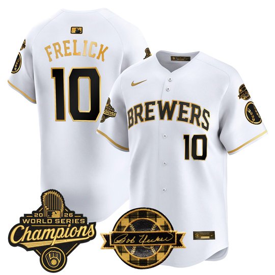 Men's Milwaukee Brewers 2026 World Series Champions Vapor Premier Limited Jersey - Bob Uecker Patch - All Stitched