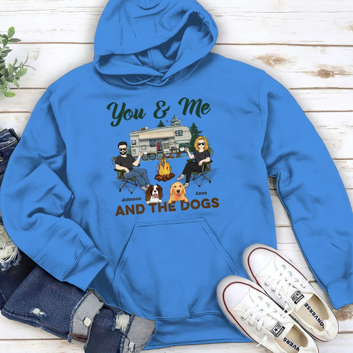 YOU & ME AND THE DOGS - PERSONALIZED CUSTOM HOODIE