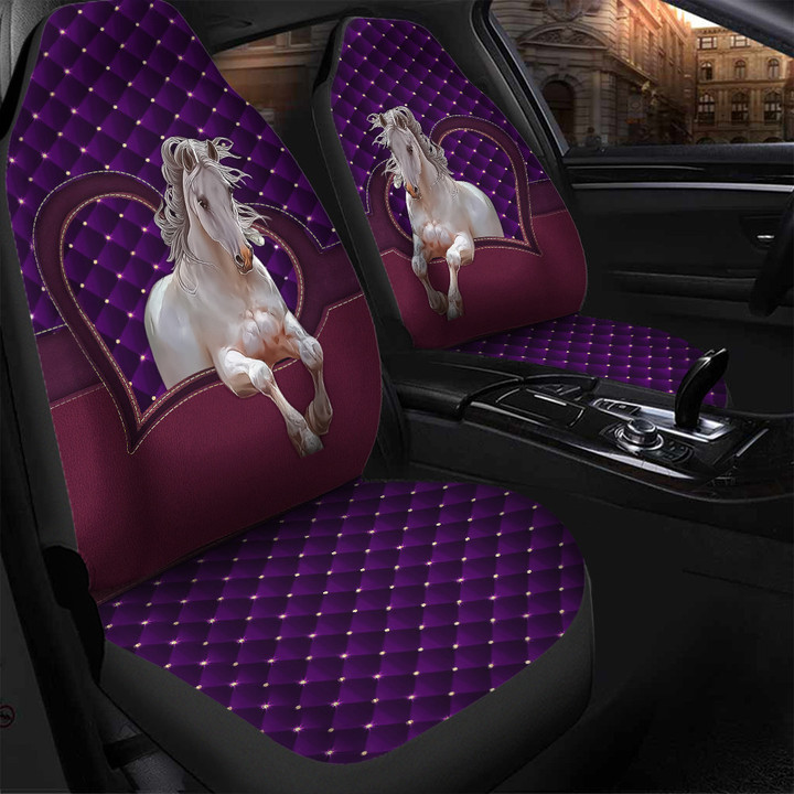 Horse Purple Car Seat Cover Set