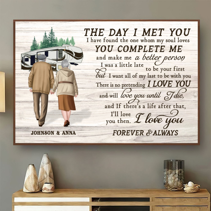 Old Couple Let's Go Camping - Personalized Custom Canvas, Poster 01