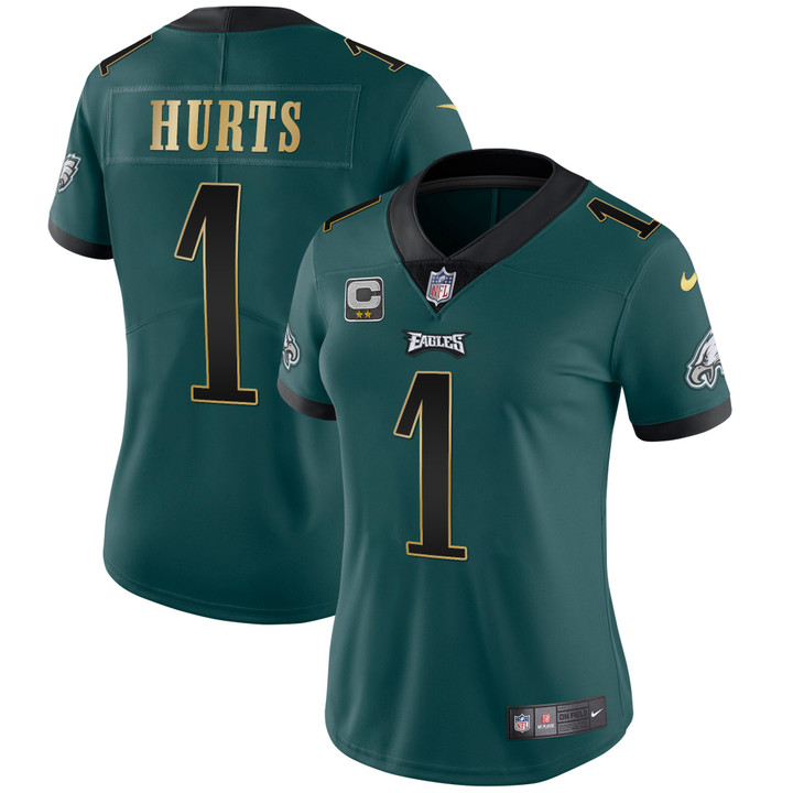 Women's Eagles Gold Trim Vapor Player Jersey - All Stitched