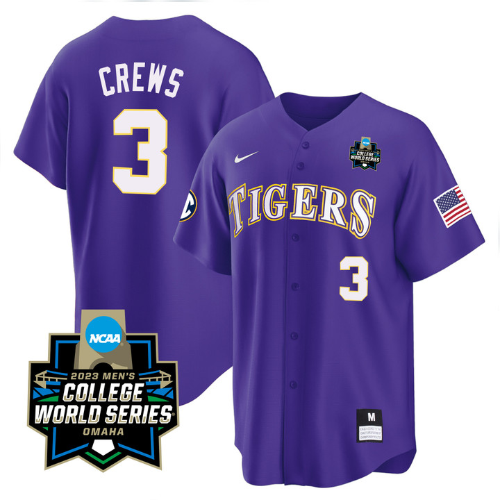Men's LSU Tigers College Baseball World Series Jersey V2 - All Stitched