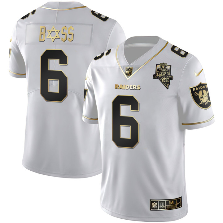 Raiders White Gold BOSS Vapor Jersey - All Stitched